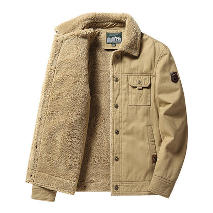Winterjacke für Herren mit Polokragen und Fleece-Futter