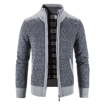 Men's Knit Cardigan Loose Fit Long Sleeve Open Design – Wool Blend