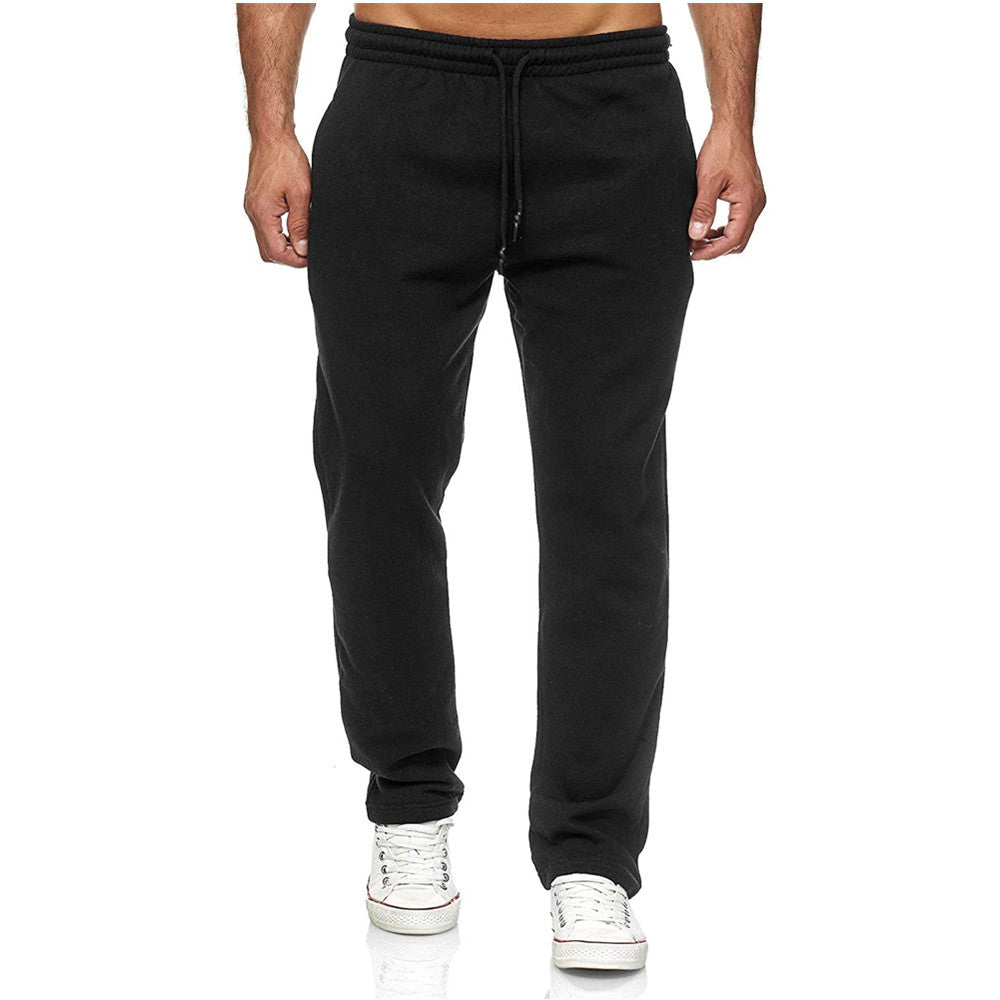 Men's Jogging Pants with Straight Leg, Microelastic Fleece Lining