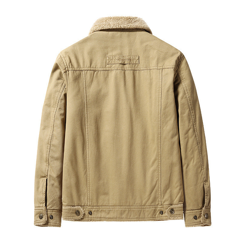 Winterjacke für Herren mit Polokragen und Fleece-Futter