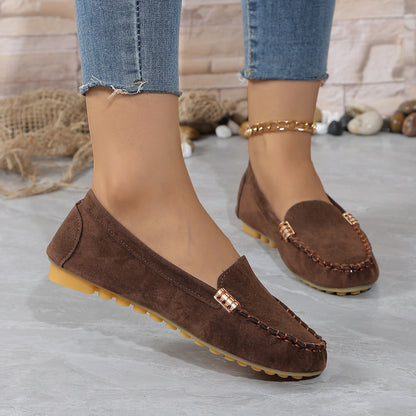 Damen Ballerinas mit Flachem Absatz, Runder Zehenkappe und Niedrigem Schaft, Viskose-Sohle