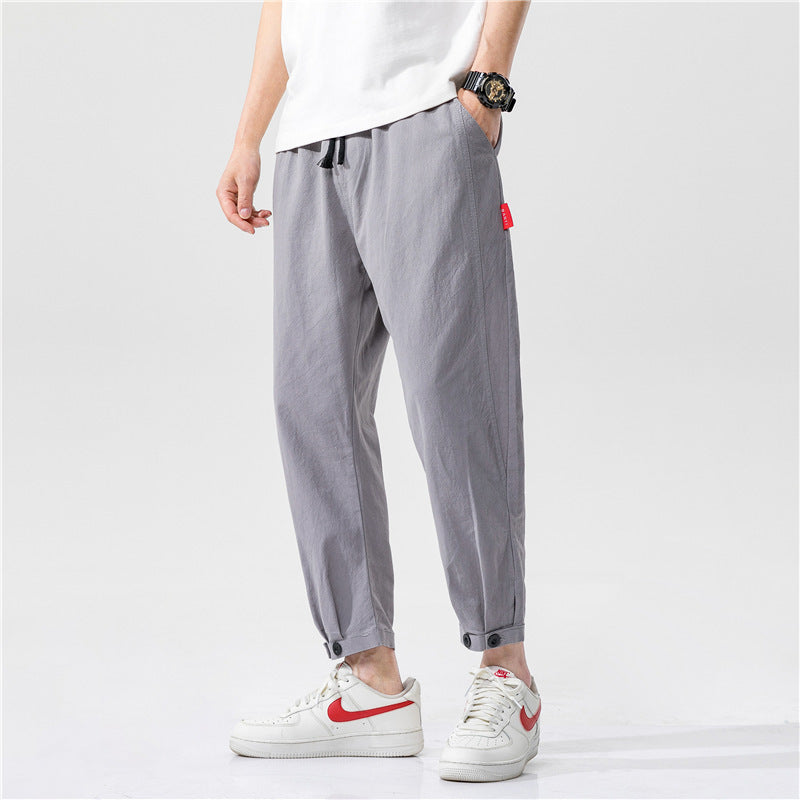 Men's Pants with Elastic Waistband and Drawstring – Adjustable Hem