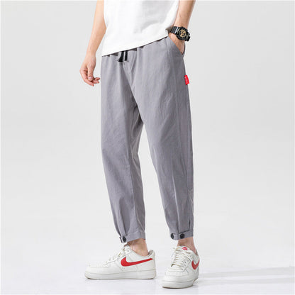 Men's Pants with Elastic Waistband and Drawstring – Adjustable Hem