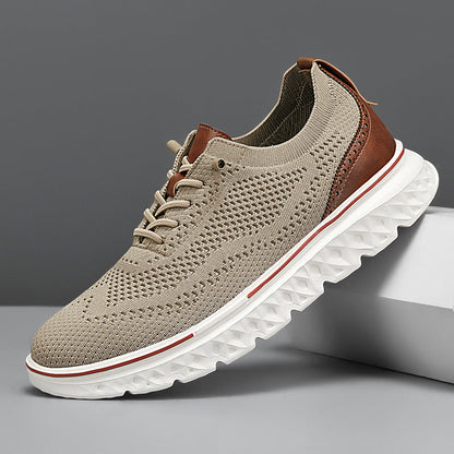 Leichte Herren-Sneaker Mit Niedrigem Schaft, Obermaterial Aus Mesh, Flache Ferse