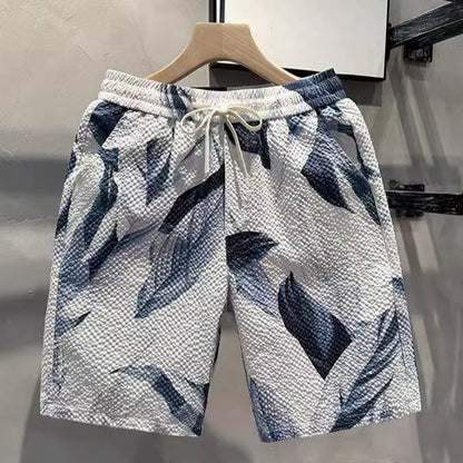 Herren-Strandhose, Gerader Schnitt, Gestreift, Bügelfrei, Lockeres Design
