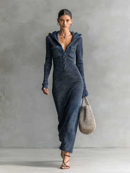 Damen Maxikleid aus Strick für Alltag und Freizeit