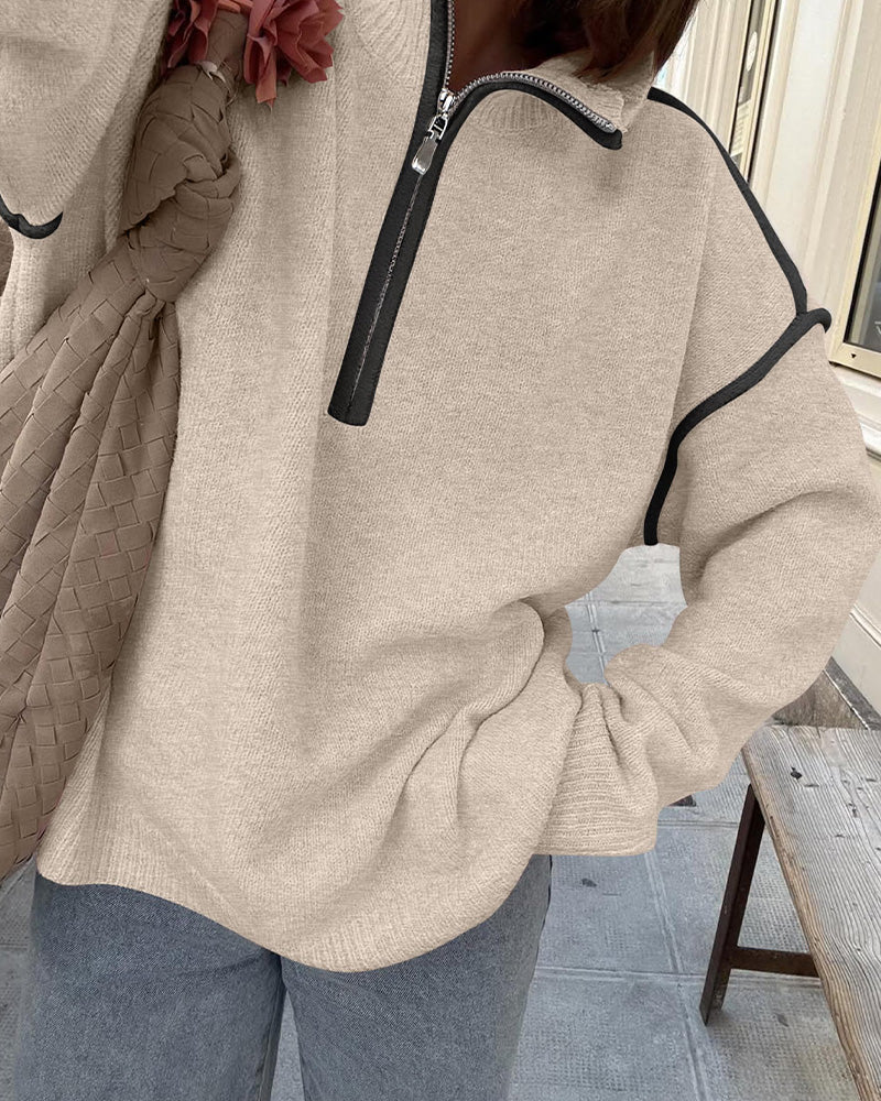 Herren-Sweatshirt mit Reverskragen in seitlicher Ansicht