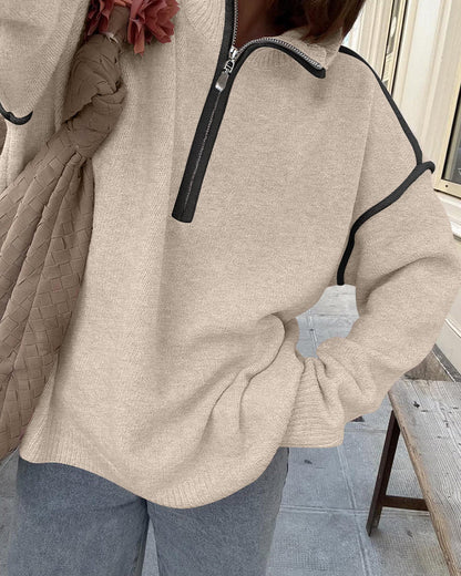 Herren-Sweatshirt mit Reverskragen in seitlicher Ansicht