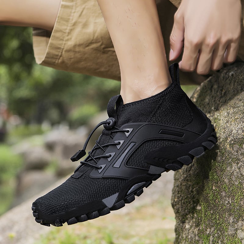 Men's Mid-Top Hiking Shoes with Non-Slip Rubber Sole for Outdoor Activities
