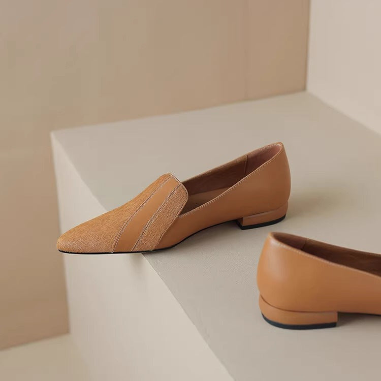 Damen-Slipper Mit Spitzer Zehenpartie, Flach Und Niedrig Geschnitten