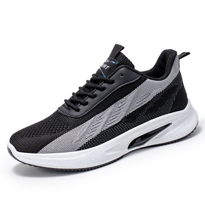 Men's lace-up sneakers with low-top design and rounded toe area