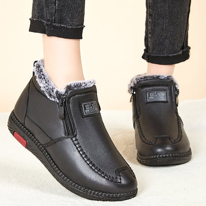Women's winter boots with plush lining and flat sole