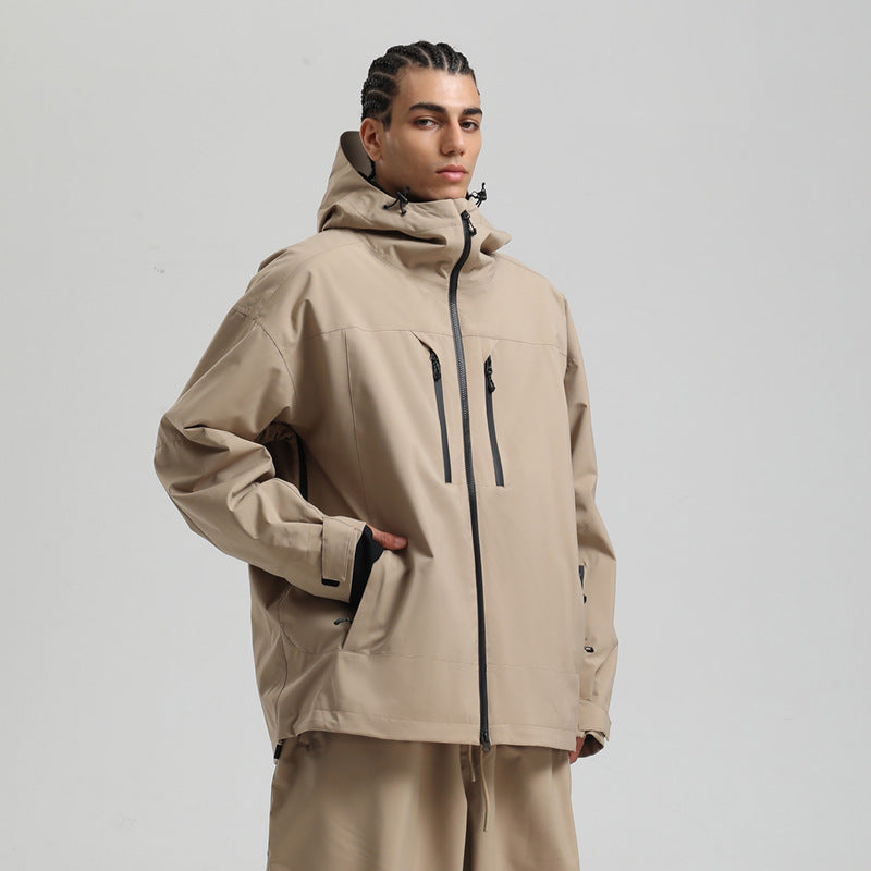 Herren Winter Skijacke Mit Atmungsaktivem Design Und Durchgehendem Reißverschluss
