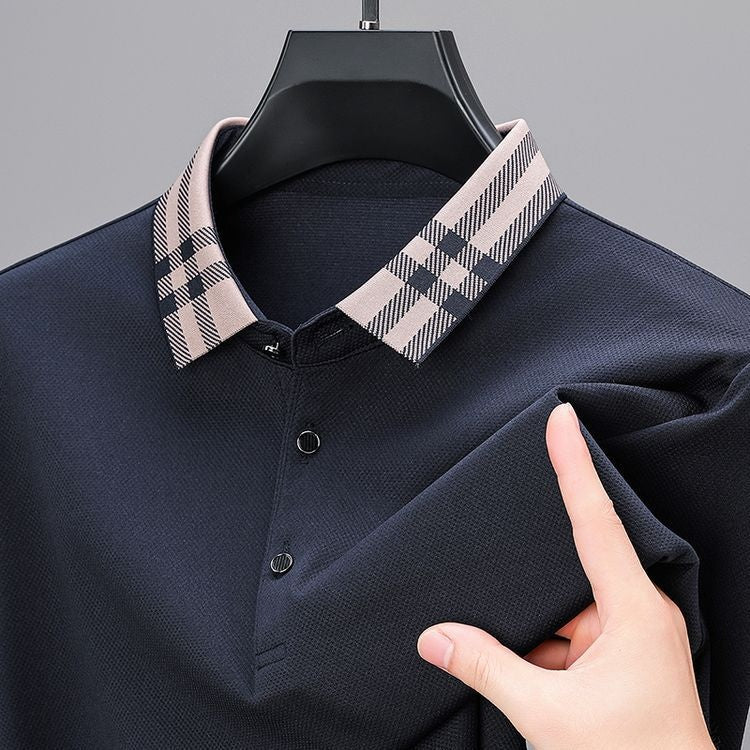 Herren Winter T-Shirt mit Fleecefutter, Reverskragen, locker geschnitten und mit langen Ärmeln