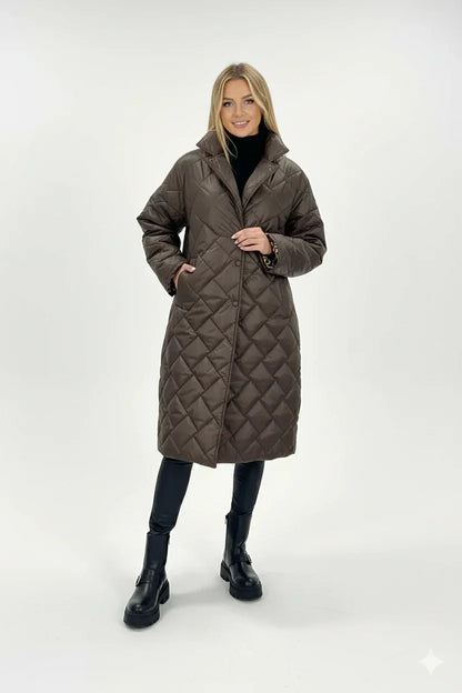 Damen Winter-Wende-Steppjacke Mit Bedrucktem Innenfutter
