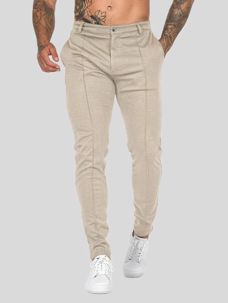 Herrenhose Modern Fit Gerade Beine Khaki – Büro und Freizeit