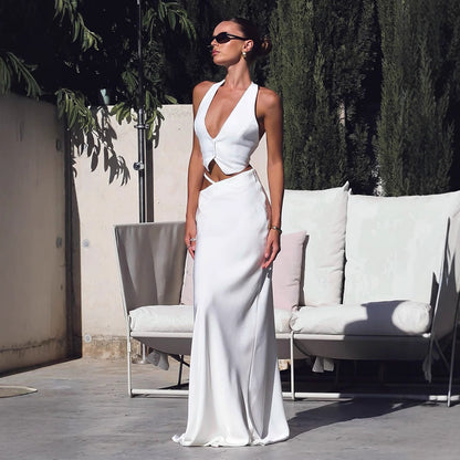 Damen langer Bodycon-Hüftrock mit Cut-Out-Detail