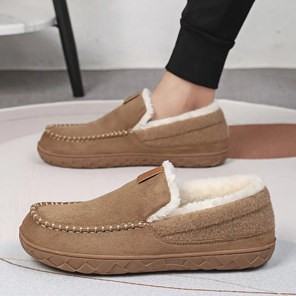 Men's Autumn Slip-On Shoes with Plush Lining, EVA Sole, and Non-Slip Outsole