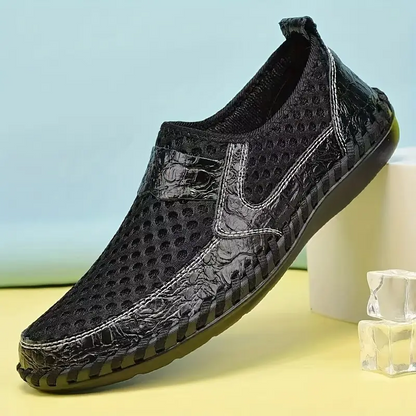 Herren-Slipper Mit Mesh-Obermaterial, Weiter Passform, Rutschfester, Gepolsterter Sohle
