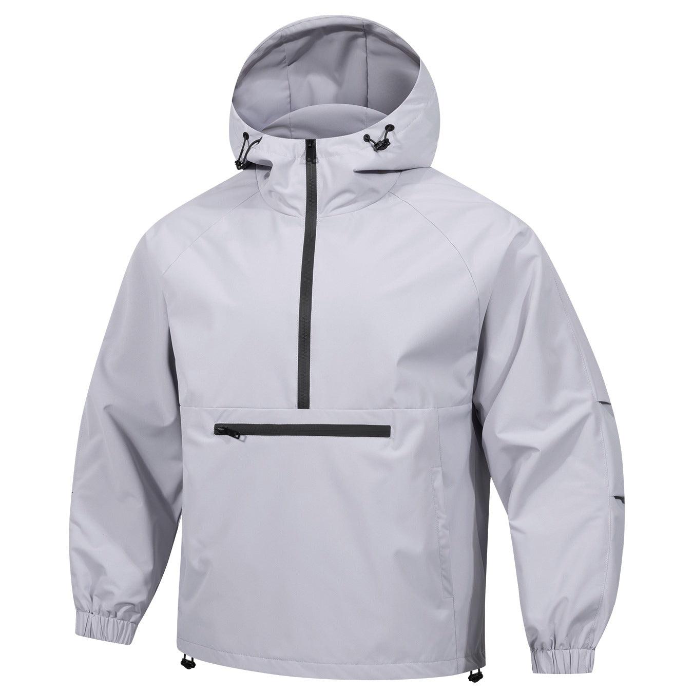 Men's hooded sweater with half zipper, loose fit