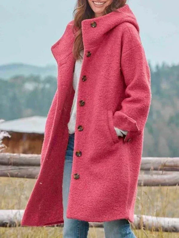 Damen Winter Longjacke mit Slim Fit und Taschen