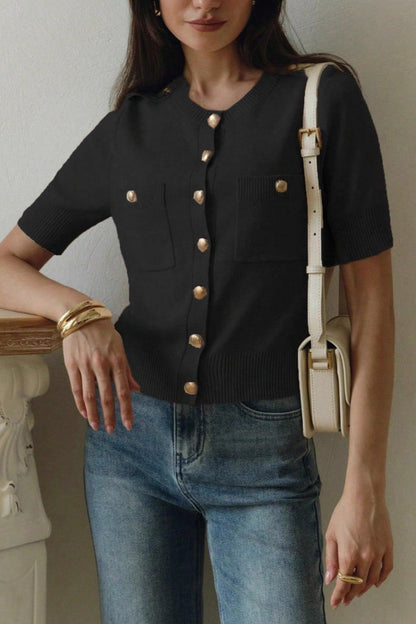Kurzarm-Strickcardigan für vielseitige Alltagslooks