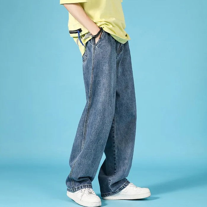 Herren Jeans mit geradem Schnitt – Lockerer Hip-Hop-Cargo-Look