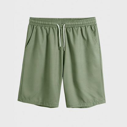 Herren Kurzarmhemd Und Shorts, Zweiteiliges Set Aus Baumwoll-Polyester-Mischgewebe, Freizeitoutfit, In Grün Und Blau Erhältlich