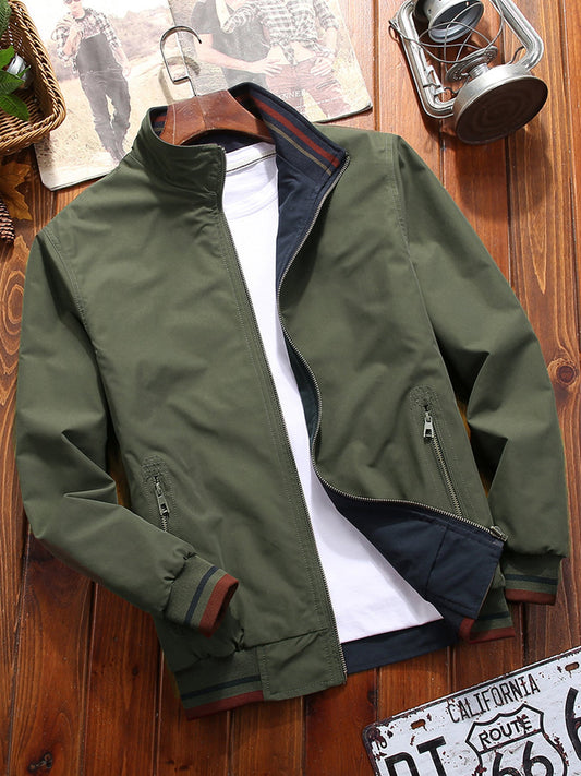 Herren-Sportjacke mit Stehkragen und Wendefunktion