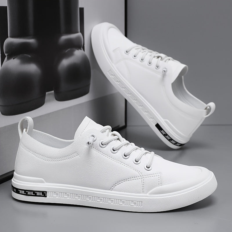 Herren Sneakers Mit Schnürung, Glattem Obermaterial, Gepolstertem Fußbett