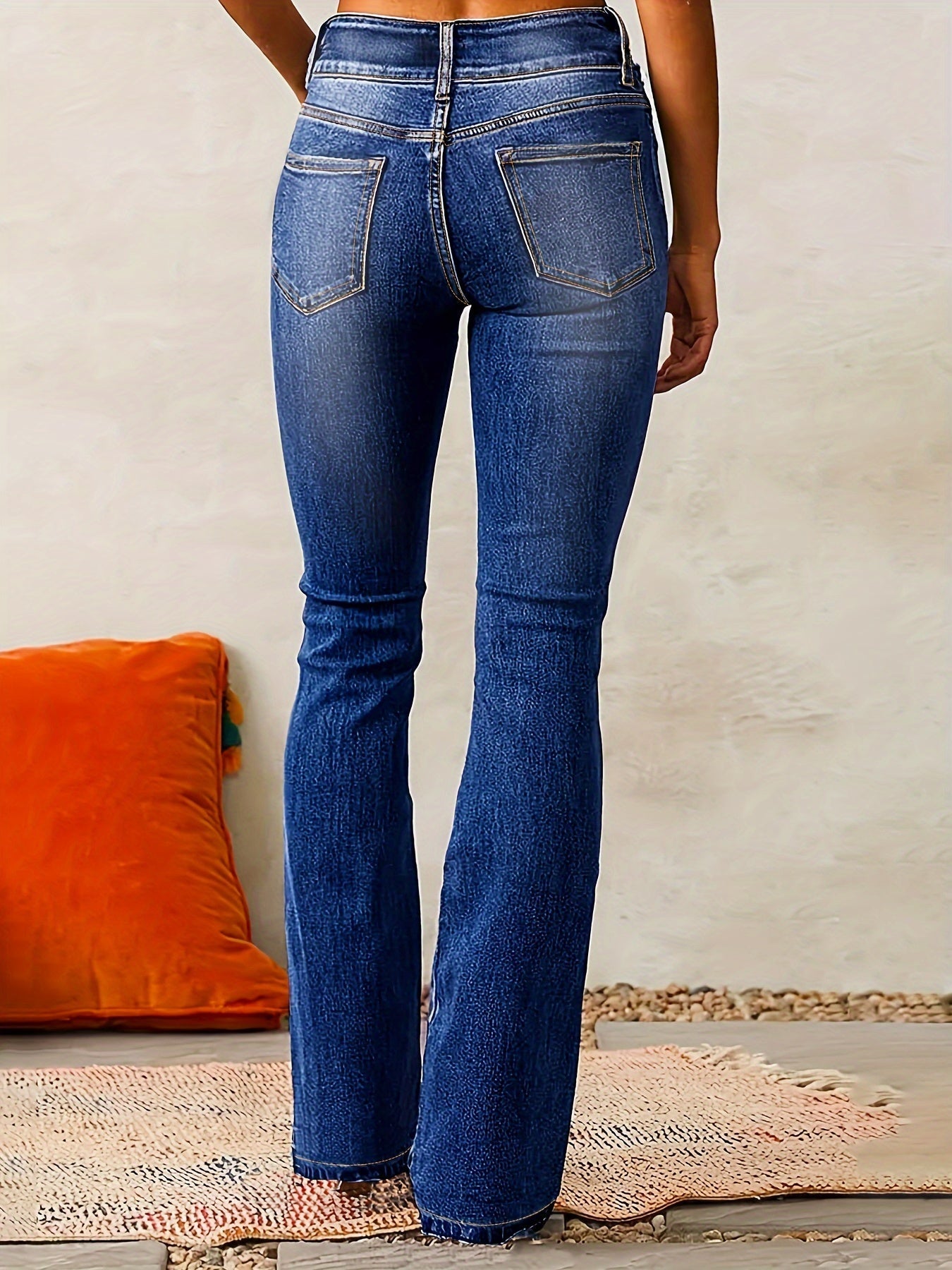 Damen High Waist Skinny Jeans Mit Reißverschlussdetails