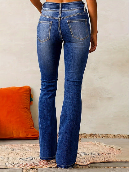 Damen High Waist Skinny Jeans Mit Reißverschlussdetails