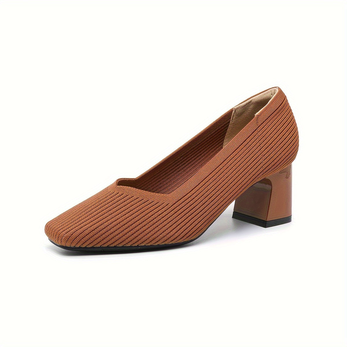 Women's Pumps Block Heel Stretch Fit Padded Sole