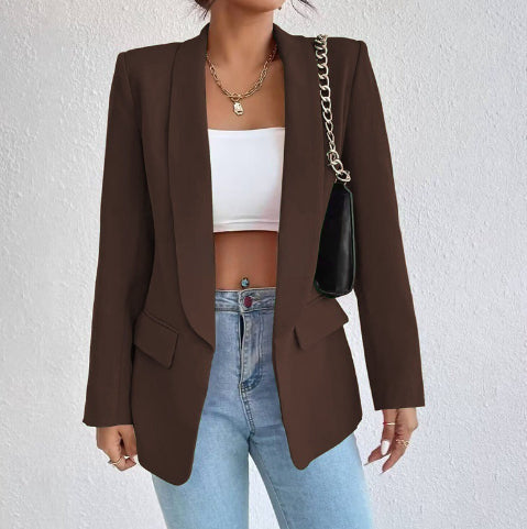 Women's winter jacket with lapel collar and long sleeves – classic style