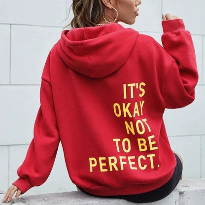 Seitenansicht des Damen-Hoodies mit Kapuze