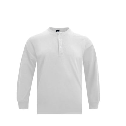 Herren Langarm Henley Shirt – Schweres Material Normale Passform