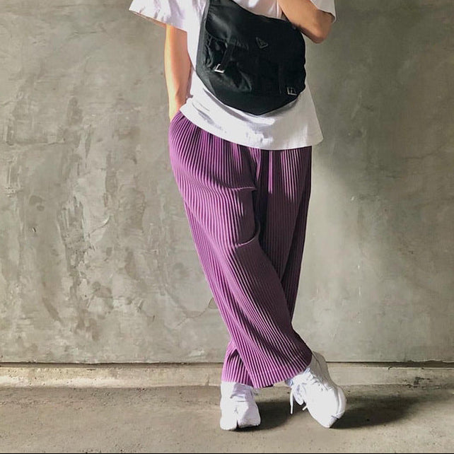 Men's Wide-Leg Pants, Straight, Loose Fit