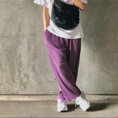Men's Wide-Leg Pants, Straight, Loose Fit