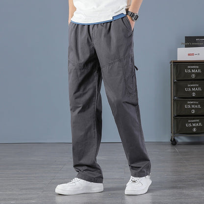 Herren Overgreen Cargohose Mit Mehreren Taschen Und Kordelzug, Lockere Passform