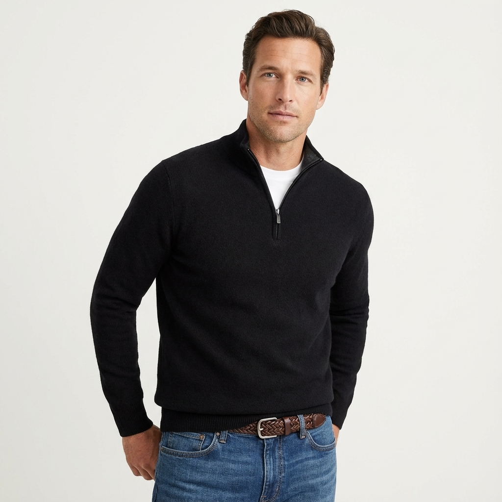 Herren Strickpullover Mit Stehkragen