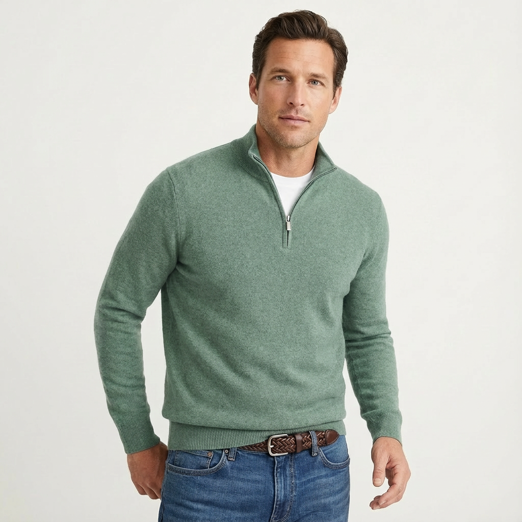 Herren Strickpullover Mit Stehkragen