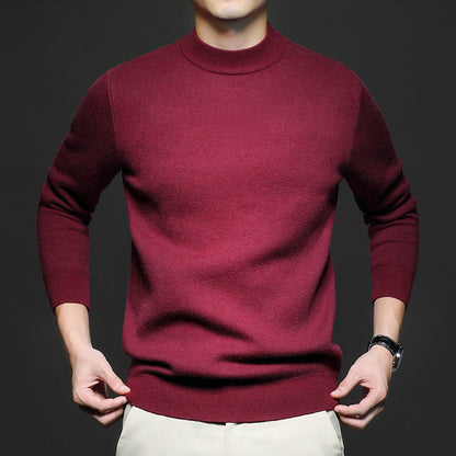 Men's sweater with standing collar and slim fit