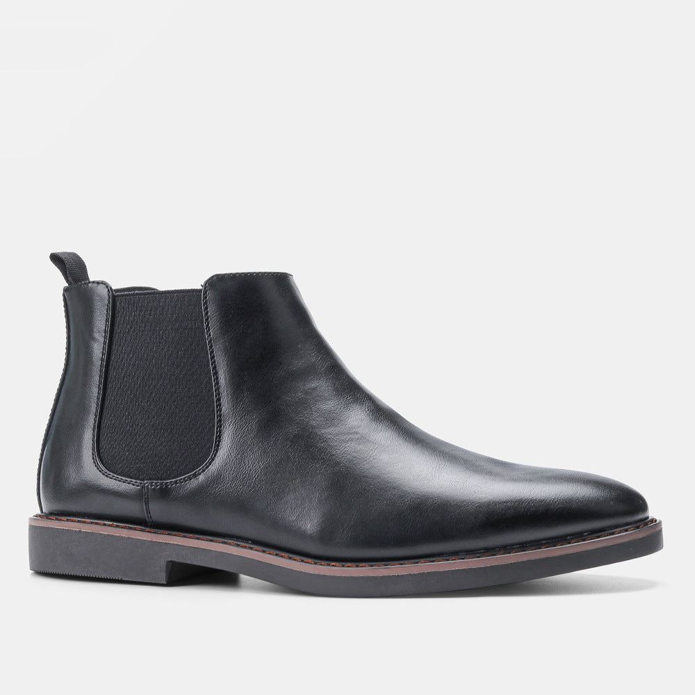 Men's Chelsea Boots PU Leather Look Round Toe Low Ankle