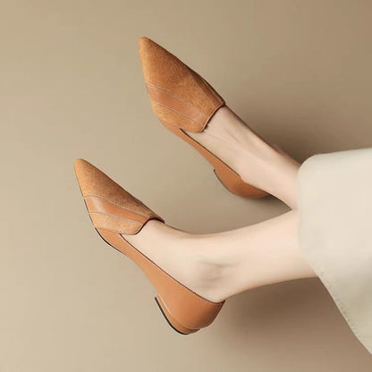Damen-Slipper Mit Spitzer Zehenpartie, Flach Und Niedrig Geschnitten