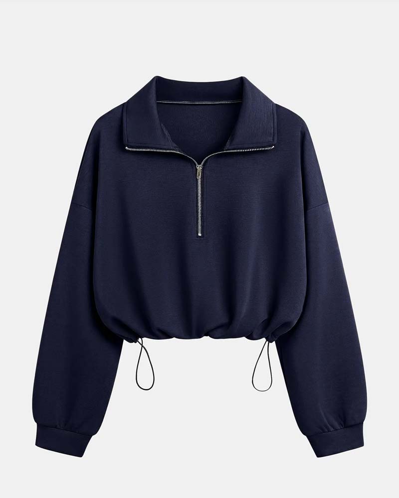 Vielseitiges Langarm-Sweatshirt mit sportlichem Schnitt und Reissverschluss