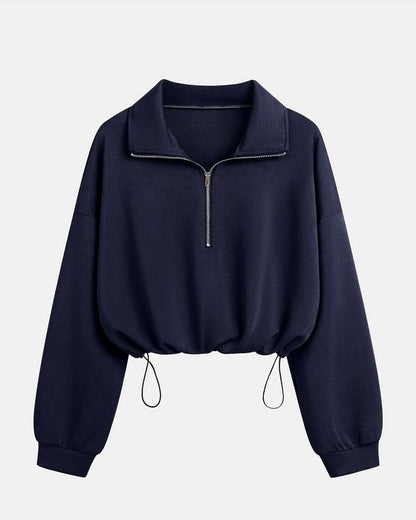 Vielseitiges Langarm-Sweatshirt mit sportlichem Schnitt und Reissverschluss