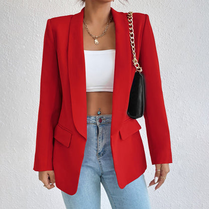 Women's winter jacket with lapel collar and long sleeves – classic style