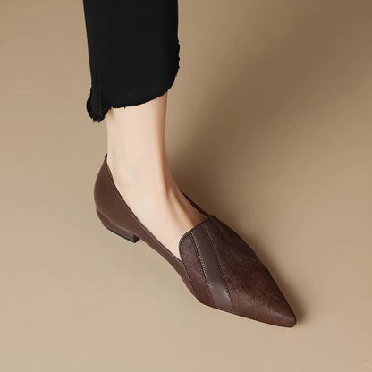 Damen-Slipper Mit Spitzer Zehenpartie, Flach Und Niedrig Geschnitten