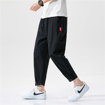 Men's Pants with Elastic Waistband and Drawstring – Adjustable Hem