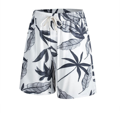Herren-Sommer-Basketballshorts Aus Schnelltrocknender Eisseide, Gerader Schnitt, Mittelhoher Bund